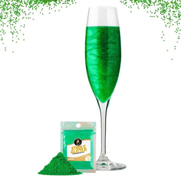 Twinkle My Drink St Patricks Green 2.0 Premium Edible Glitter for Drinks | St Patricks Cocktail Decorations | St Patricks Party 