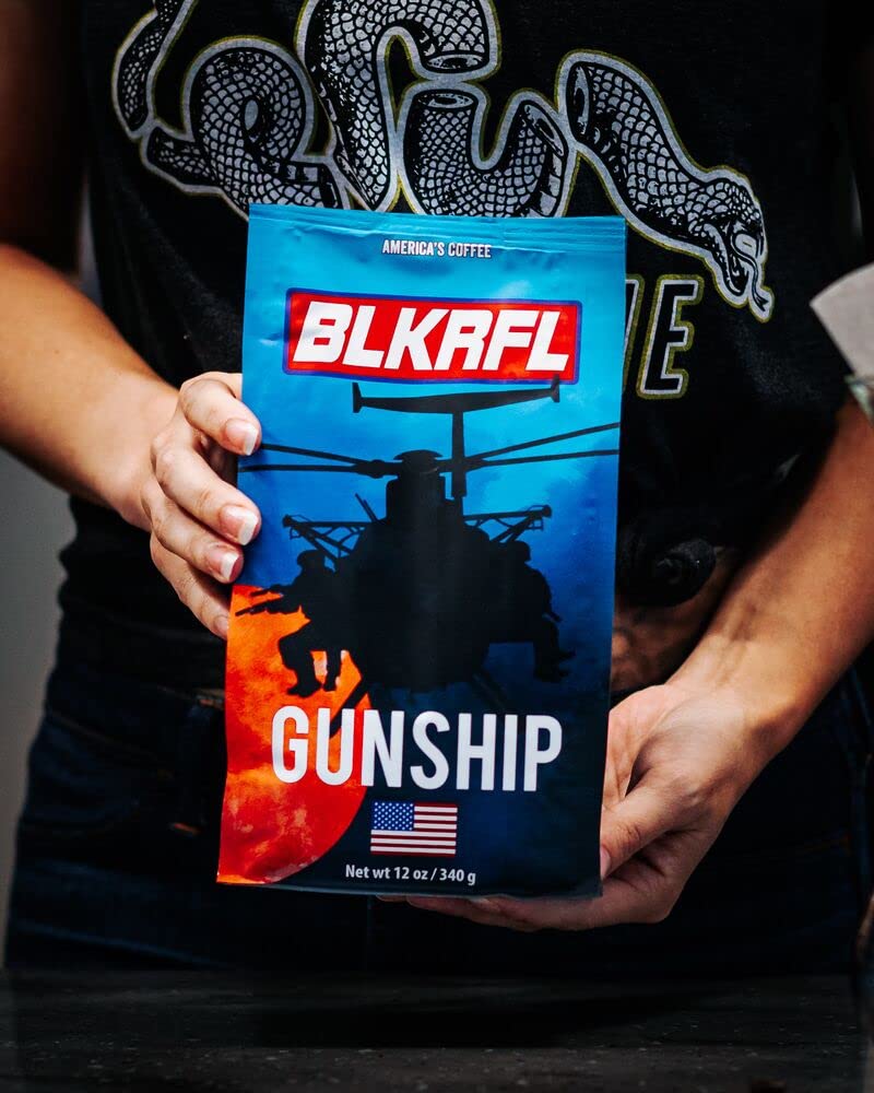 Black   Coffee Company Gunship Roast, 12Oz Bag, Ground Coffee Light Roast - Roasted Blend Made From Arabica Beans - Colombian & Brazilian Beans - Veteran Founded & American Made