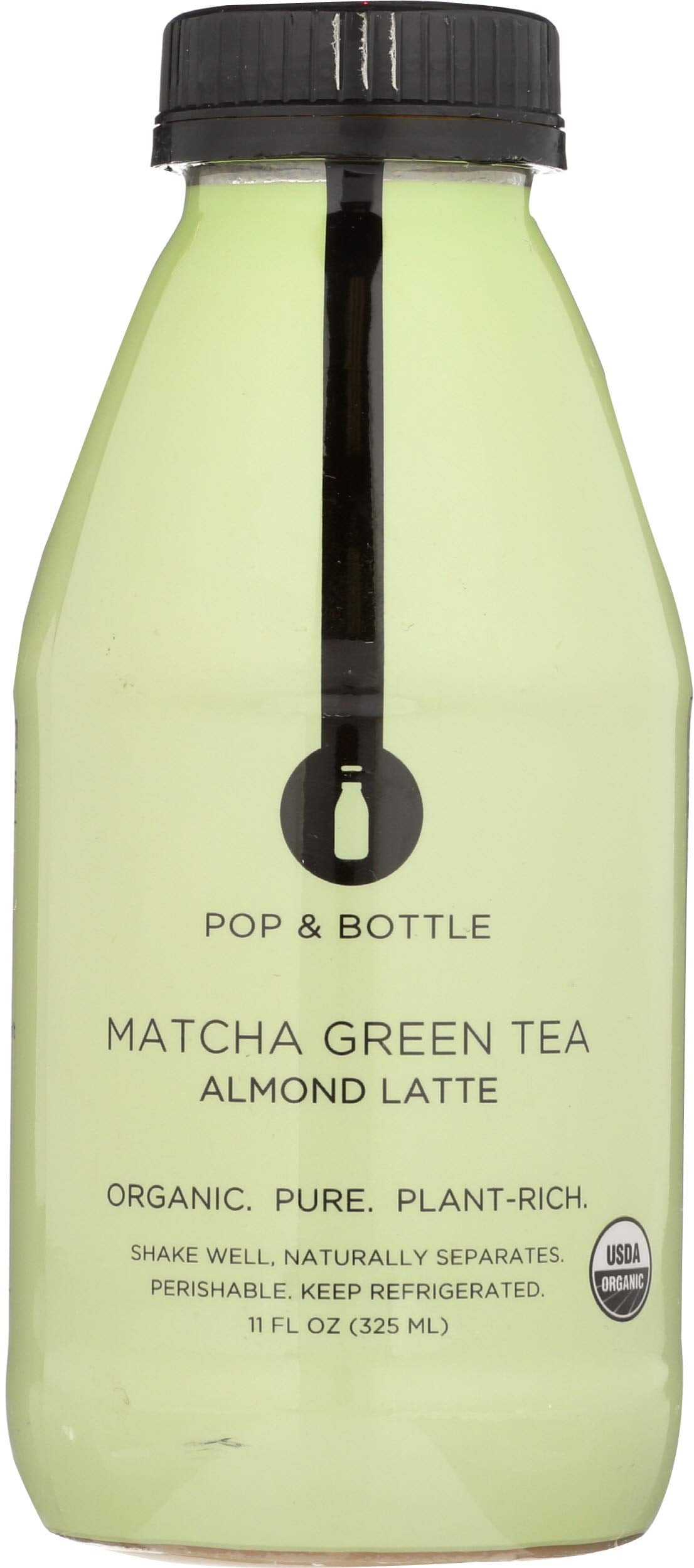 Pop And Bottle, Lattee Almond Milk Matcha Green Tea Organic, 11 Fl Oz
