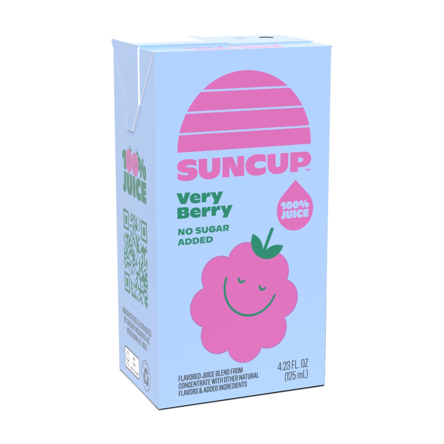 SunCup Juice - Very Berry (40 Pack) 4.23 oz Juice Box with Straw | 100% Very Berry Blend for Kids, Bulk Pack for School Lunches,