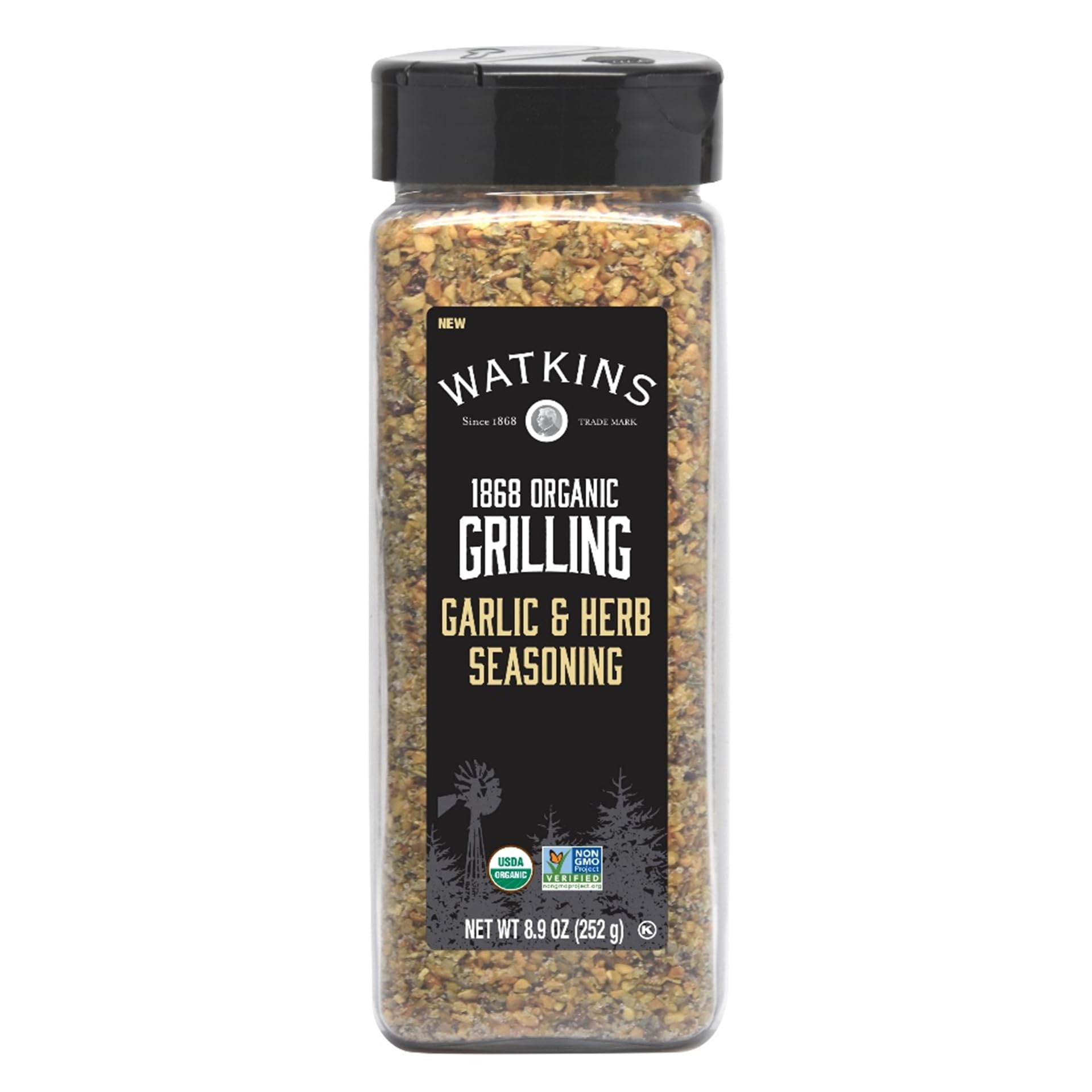 Watkin's Organic Grilling Garlic & Herb Seasoning, 8.9 oz