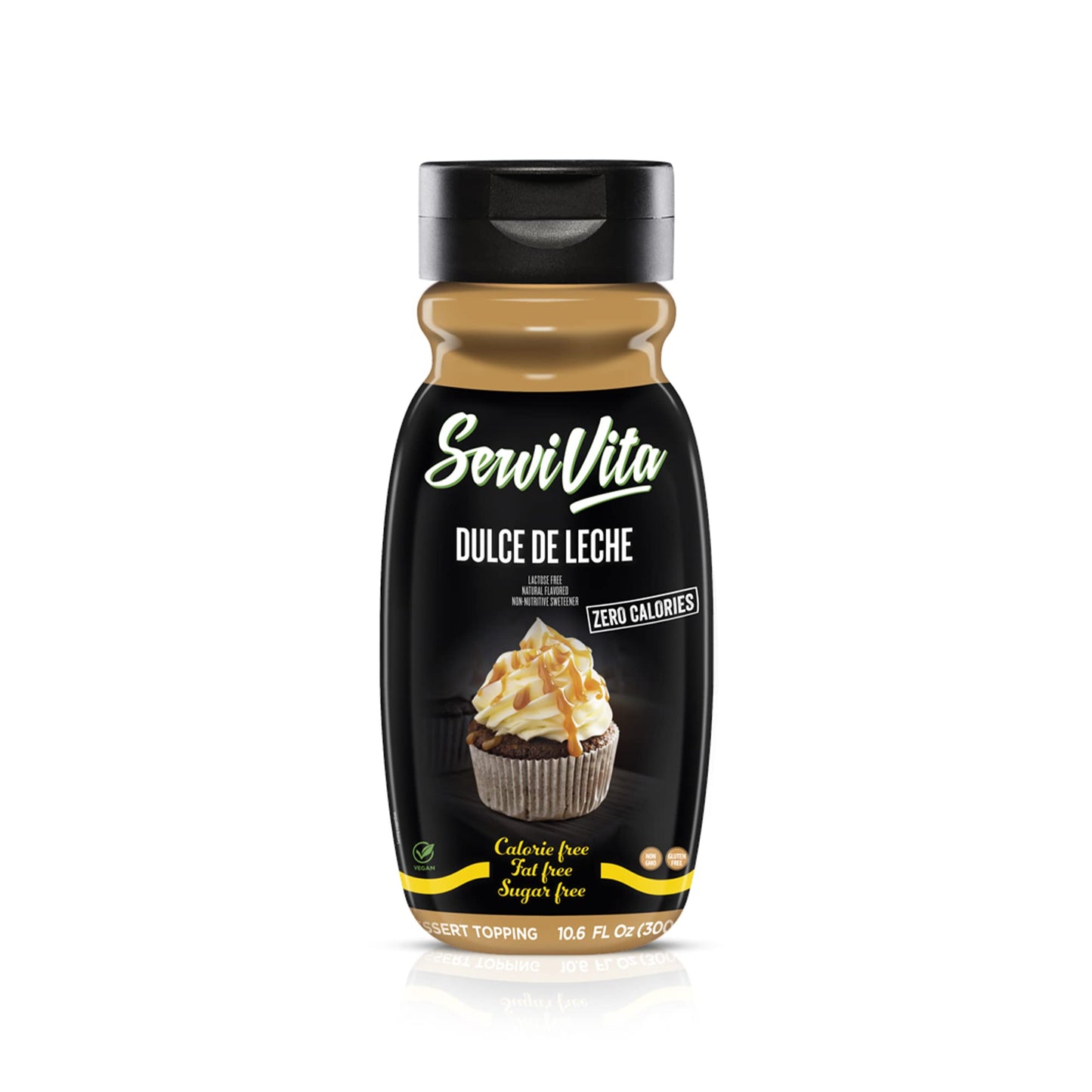Sugar Free Dulce De Leche Topping Zero Calories And Fat Free, 10.6 Fl Oz - No Sugar Dulce De Leche Syrup Dessert Topping Gluten-