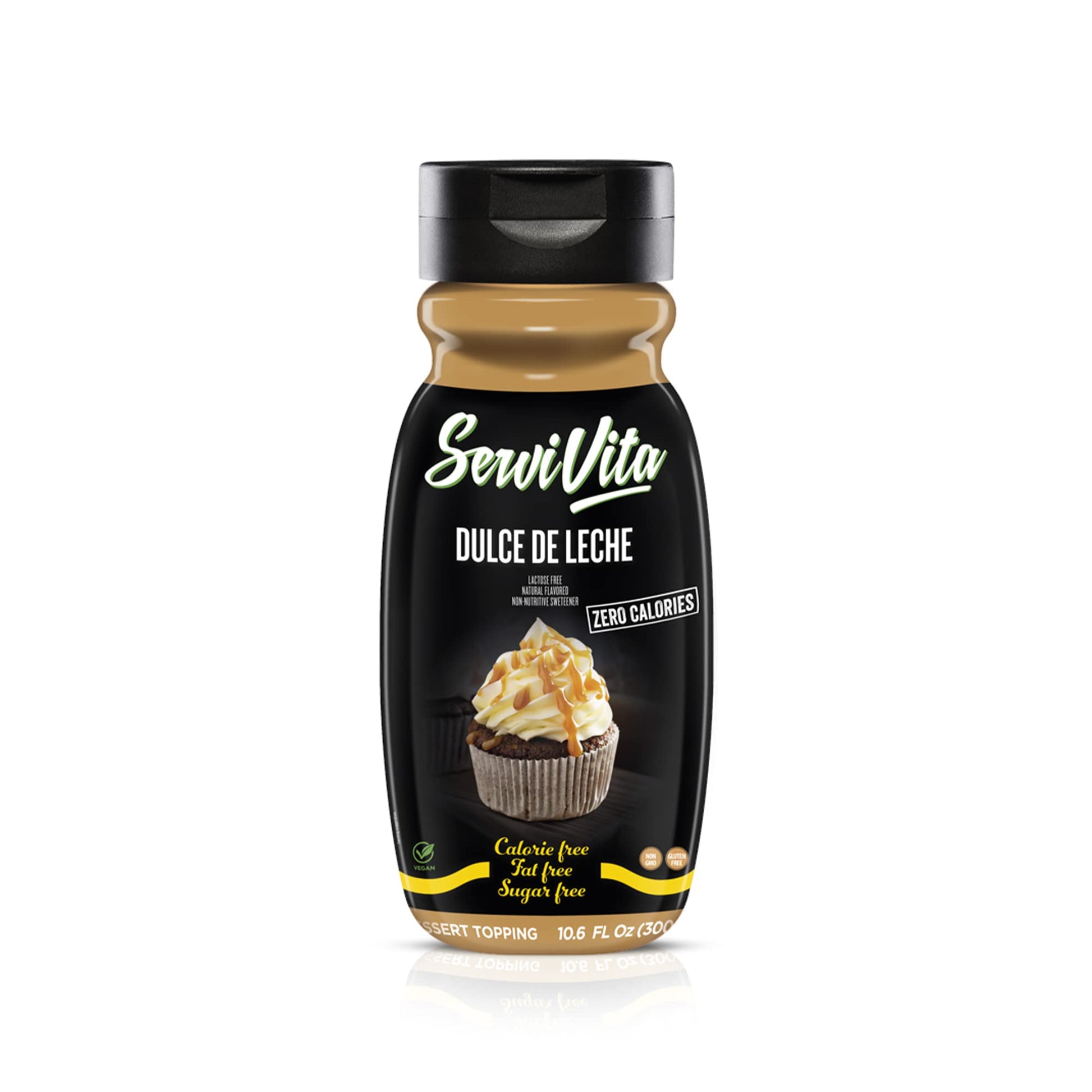 Sugar Free Dulce De Leche Topping Zero Calories And Fat Free, 10.6 Fl Oz - No Sugar Dulce De Leche Syrup Dessert Topping Gluten-