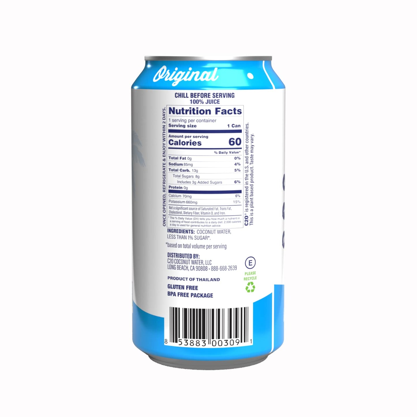 C2O Original Coconut Water, 10.5 Fl Oz (8 Pack)