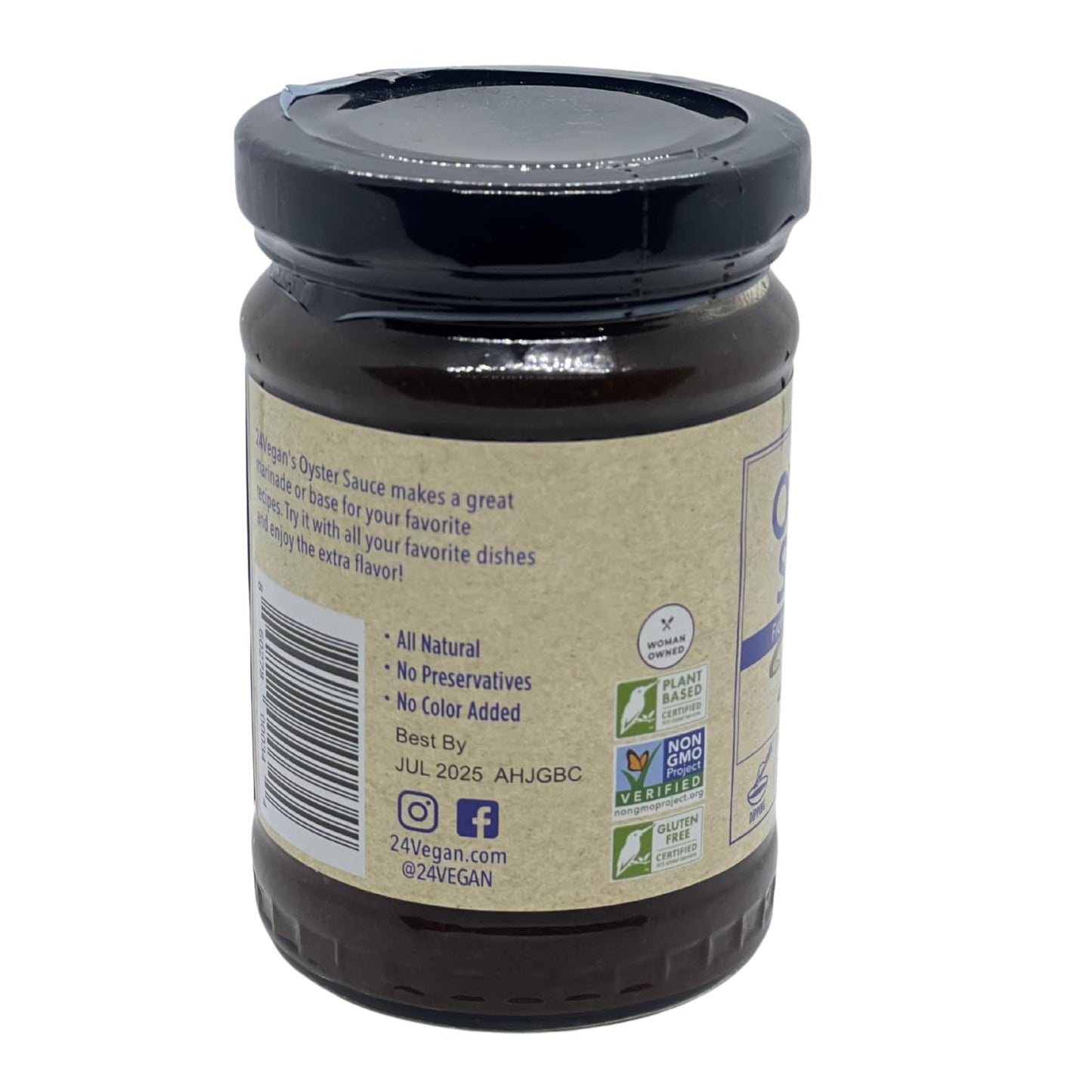 24Vegan All Natural Non-Gmo Vegan Oyster Sauce - Certified - No Msg Added - 7.5Oz - Oyster Sauce For Marinades Or Stir Fry