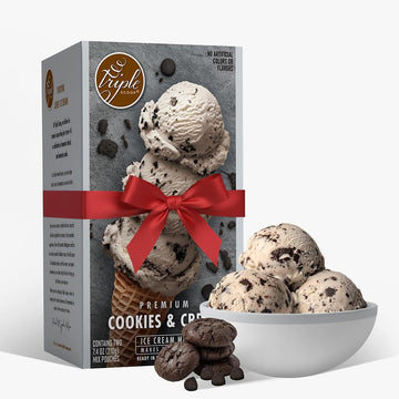 Triple Scoop - Top-Grade Cookies & Cream Ice Cream Mix For Ice Cream Maker. Simple  Easy  Delicious. From Gourmet Mix To Maker In 5 Minutes  Makes 2 Creamy Qrts  Made In Usa (1 Pack  Cookies & Cream)