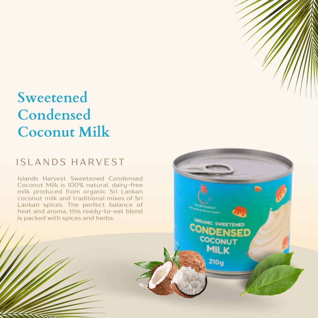 Islands Harvest Sweetened Condensed Coconut Milk Pack Of 3 - Gluten-Free, Non-Gmo, Vegan Milk - Rich And Tasty Coconut Flavor -