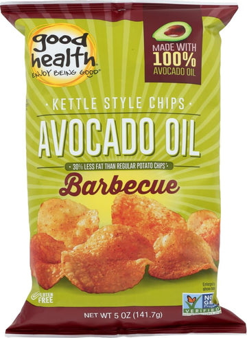 Good Health Avocado Oil Kettle Style Barbecue Chips 5 oz. Bag (4 Bags)