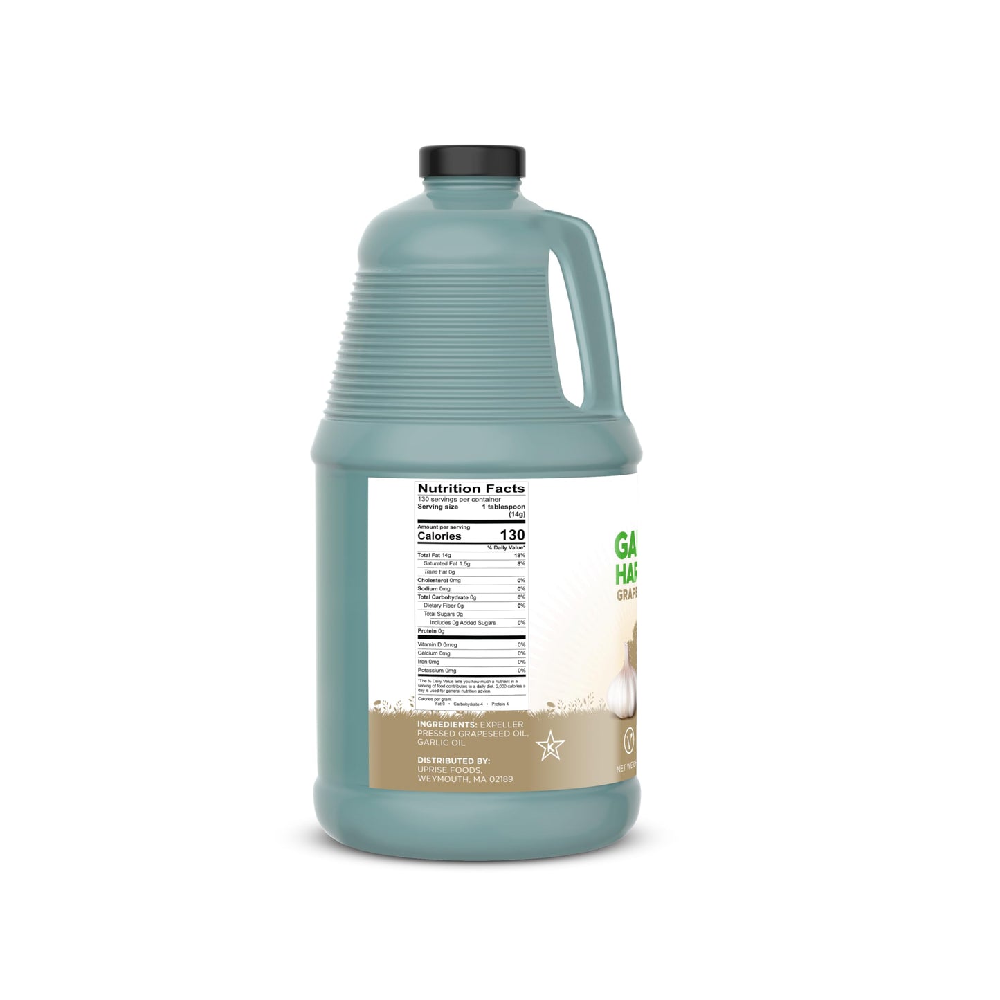 Garlic Harvest Grapeseed Oil 64 Oz (High Smoke Point, Gluten-Free, Non-Gmo, Healthy Evo Alternative)