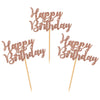 Donoter 24 Pcs Rose Gold Happy Birthday Cupcake Toppers Cake Picks For Birthday Party Decoration Supplies