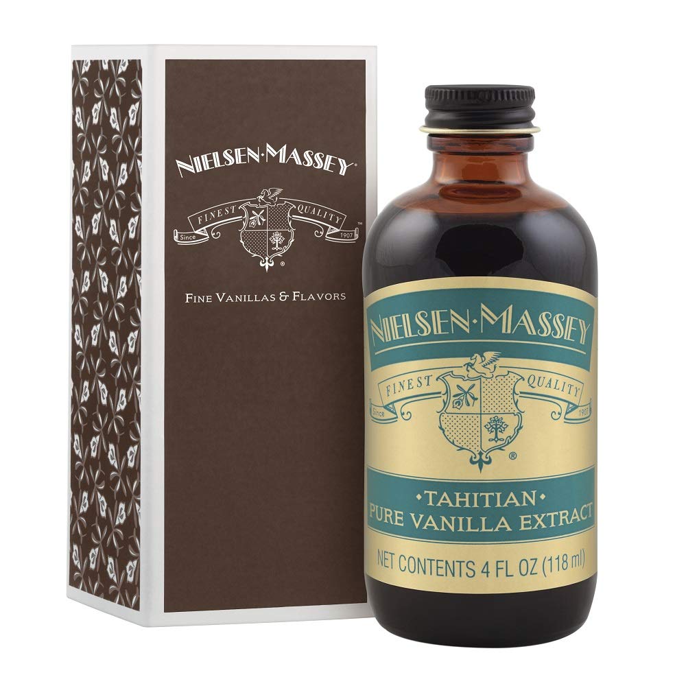 Nielsen-Massey Tahitian Pure Vanilla Extract, 4 Fl Oz Bottle, Ideal for Baking and Cooking