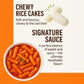 Unhas Korean Spicy and Sweet Rice Cakes, 2 Cups Instant Korean Rice Cake Tteokbokki Tteok, Single Serving, Original Flavor - Pa