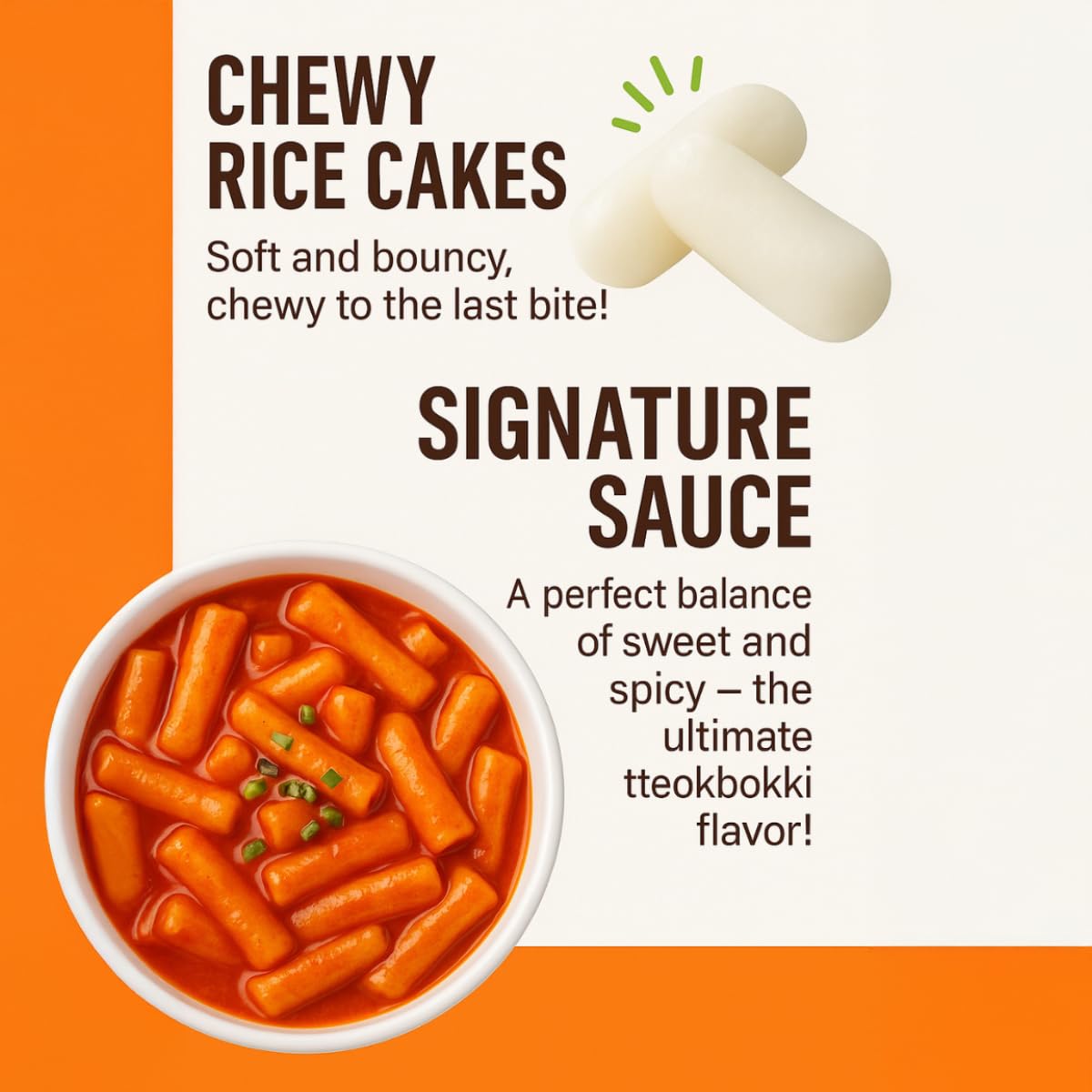 Unhas Korean Spicy and Sweet Rice Cakes, 2 Cups Instant Korean Rice Cake Tteokbokki Tteok, Single Serving, Original Flavor - Pa