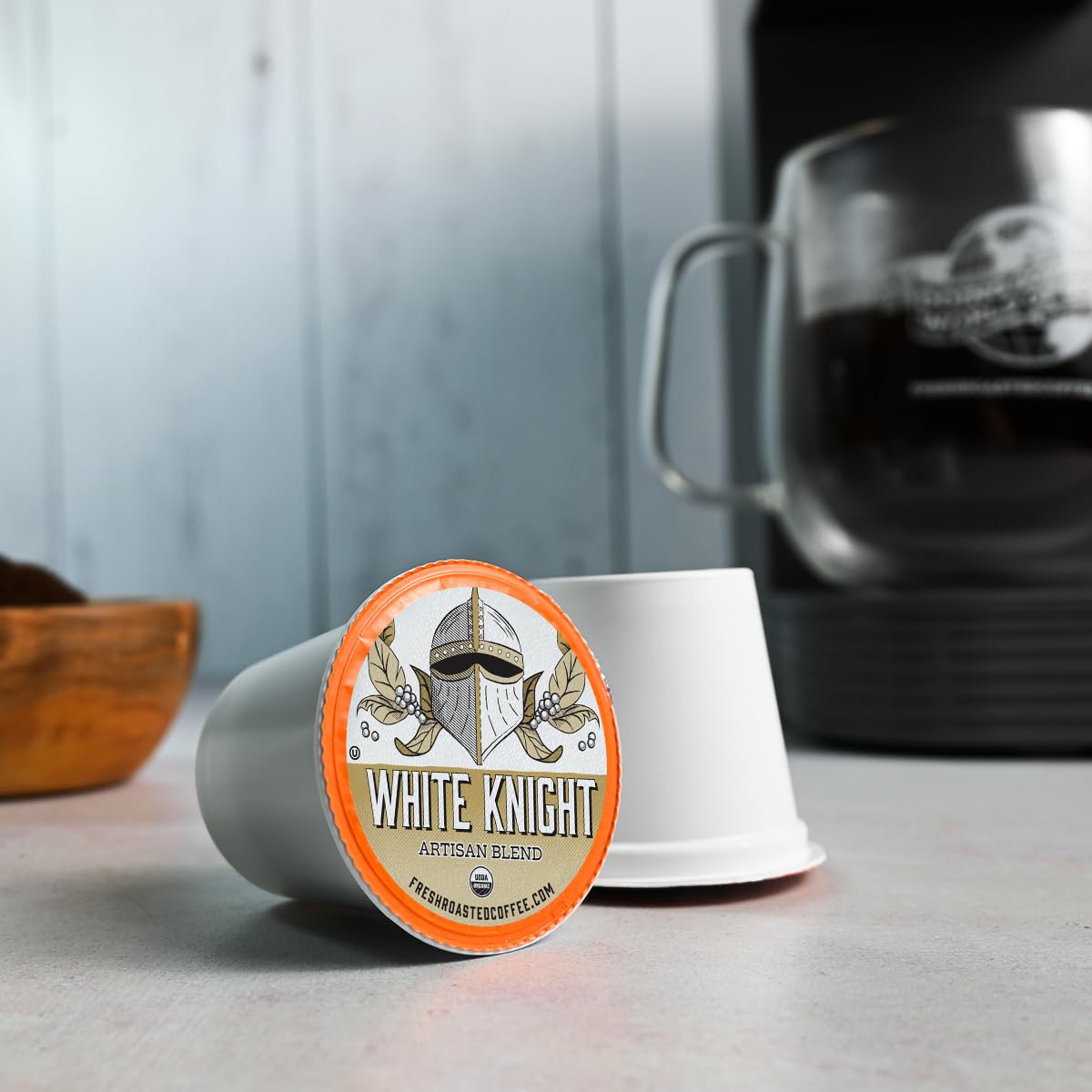 Fresh Roasted Coffee K-Cup Compatible Light Roast Organic Fair Trade 24 Pods Coffee