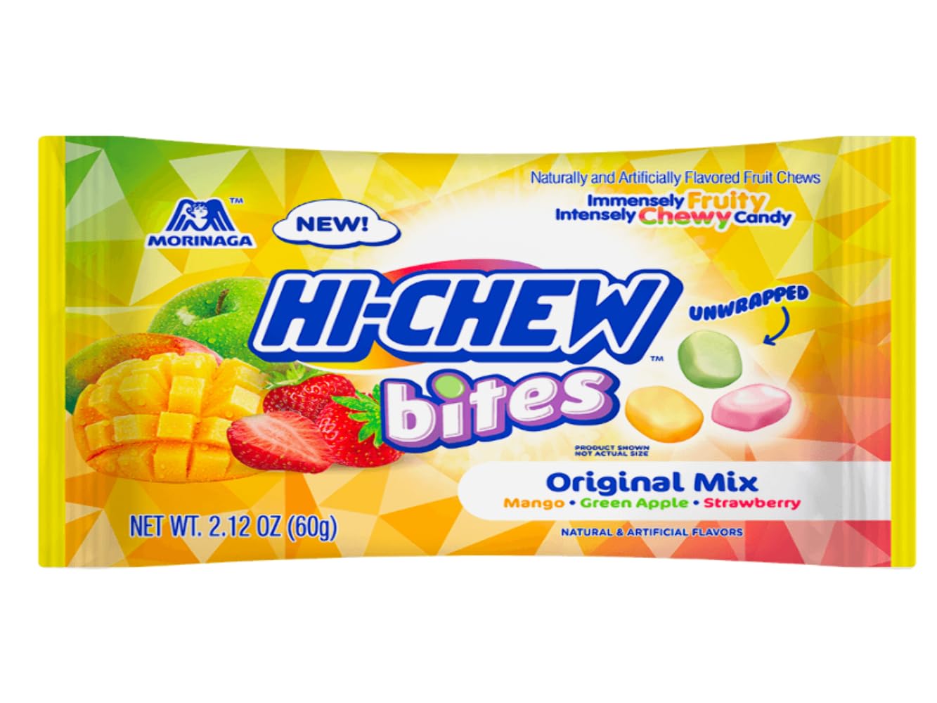 Hi-Chew Bites Bag Original Mix - Mango, Green Apple and Strawberry - 2.12 oz