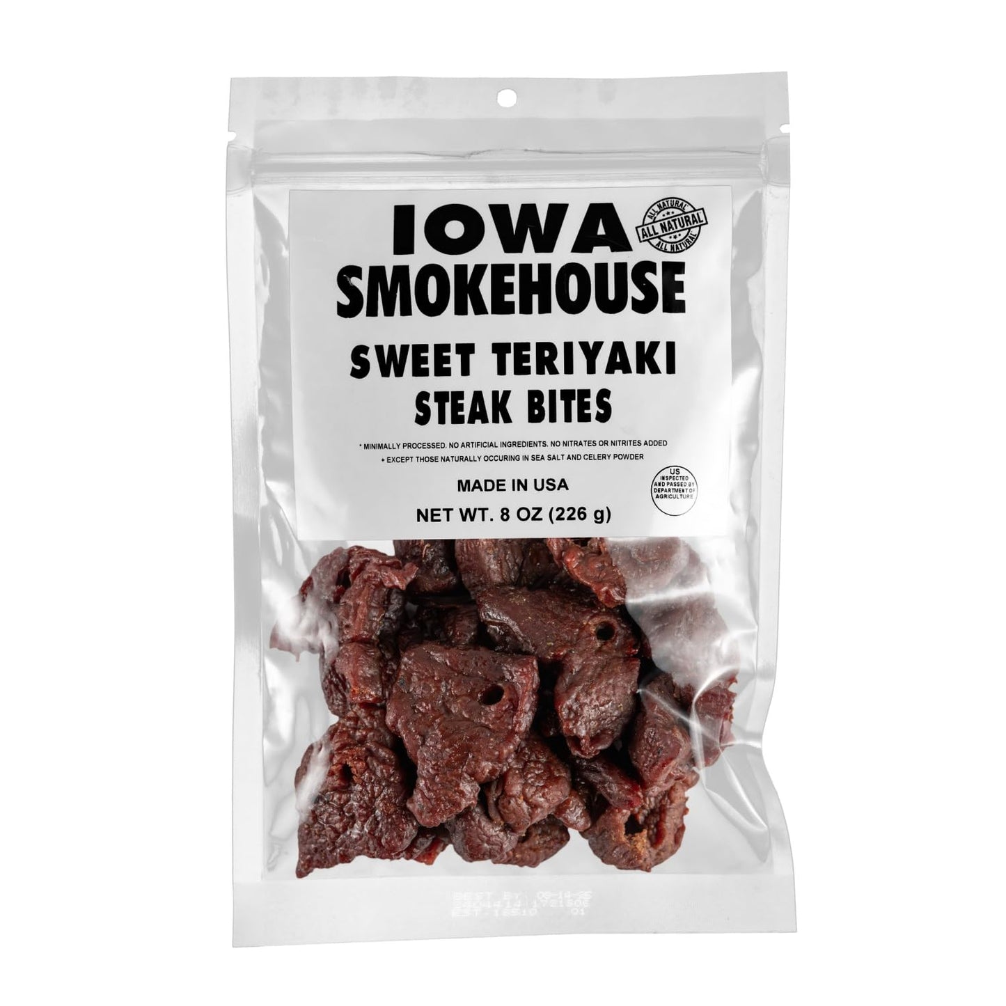 IOWA SMOKEHOUSE Steak Bites, Sweet Teriyaki - Tender Nugget Meat Snack - All Natural & Gluten Free - 9g of Protein, All USA Beef