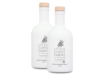 Organic Balsamic Vinegar from Little Gypsy Farms | First Cold-Pressed and Oak Barrel Aged | Notes of Fig with Strawberry Finish 