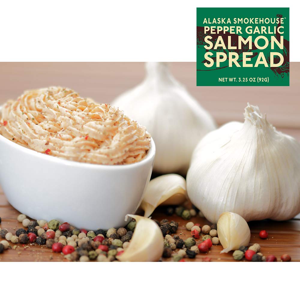 Alaska Smokehouse Pepper Garlic Salmon Spread, 3.5 Ounce Boxes, Pack of 6