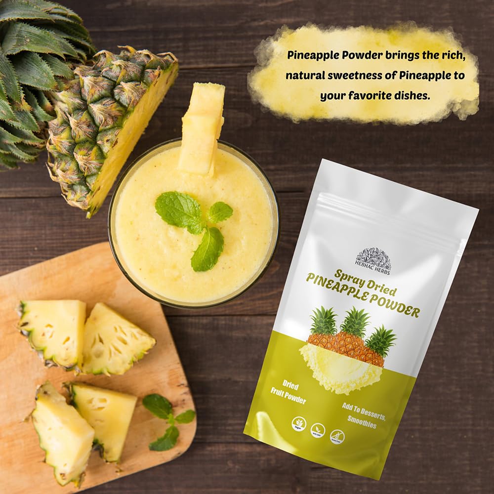 Pineapple Powder - 114 G | 100% Natural Pineapple Powder For Smoothies, Shakes, Baking & Drinks,| Free From Preservatives, Artif