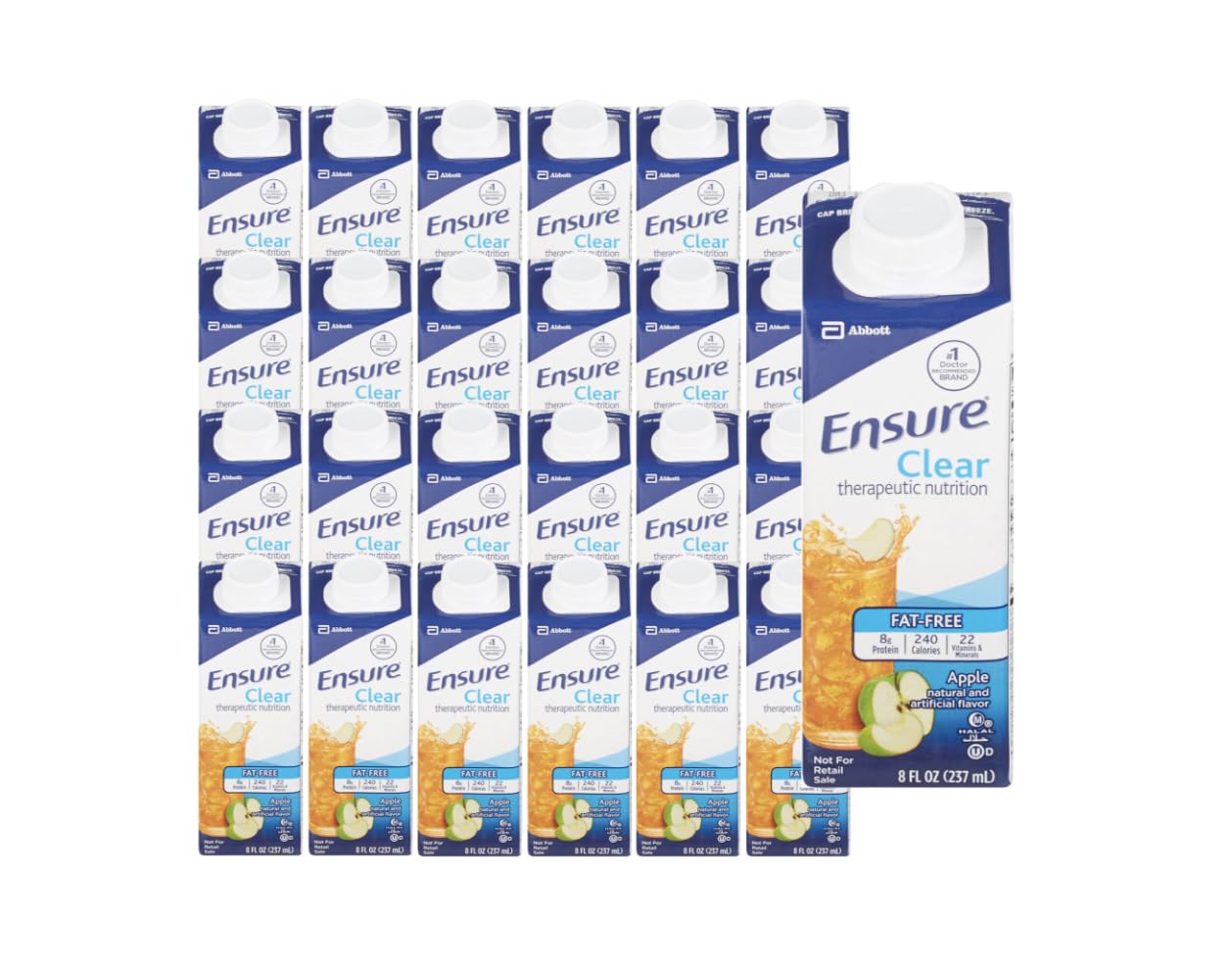 Ensure Clear Therapeutic Nutrition Apple Flavor Liquid 8 oz - Case of 24