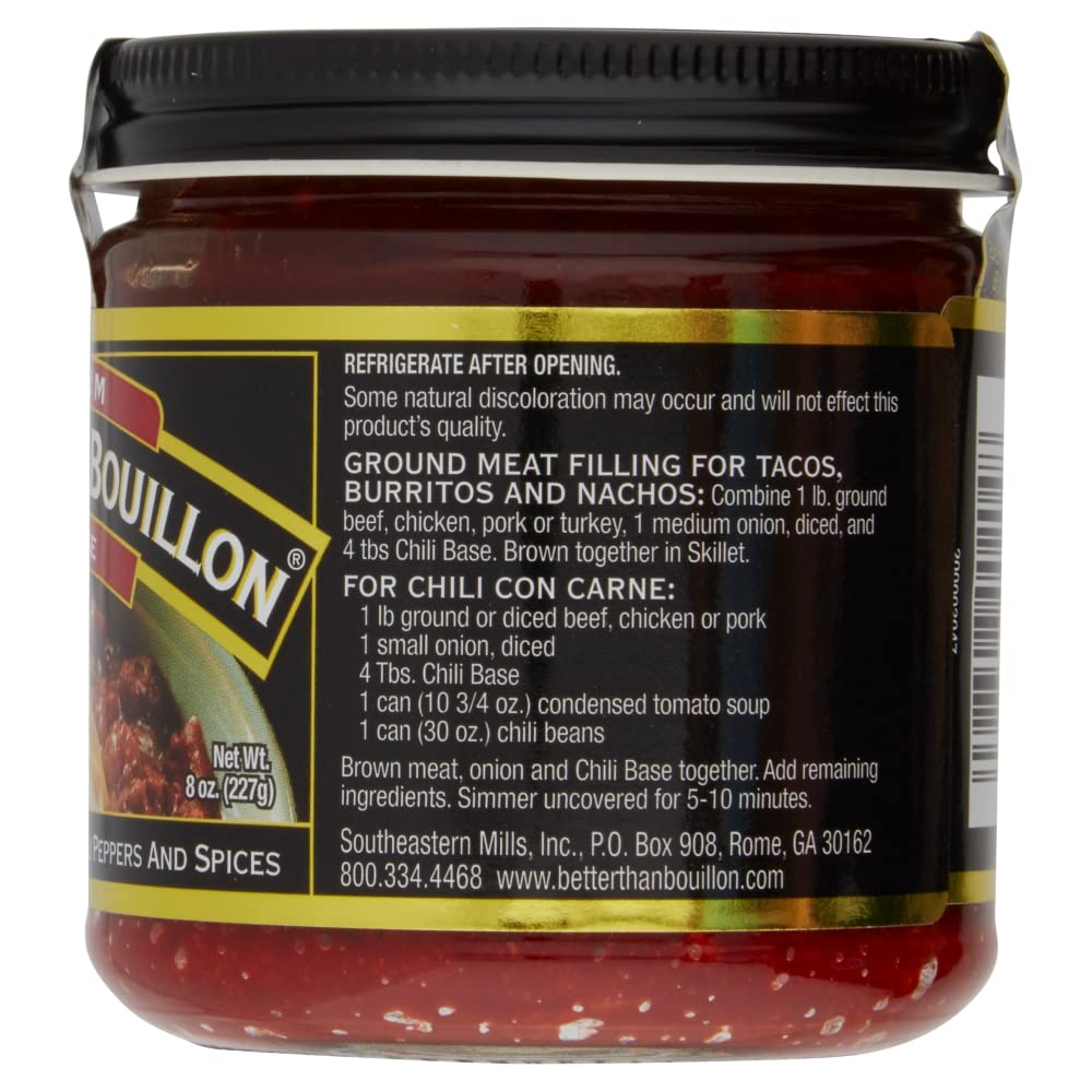 Better Than Bouillon Chili Base, Blendable Flavor, 8-Ounce Jar, Pack of 4