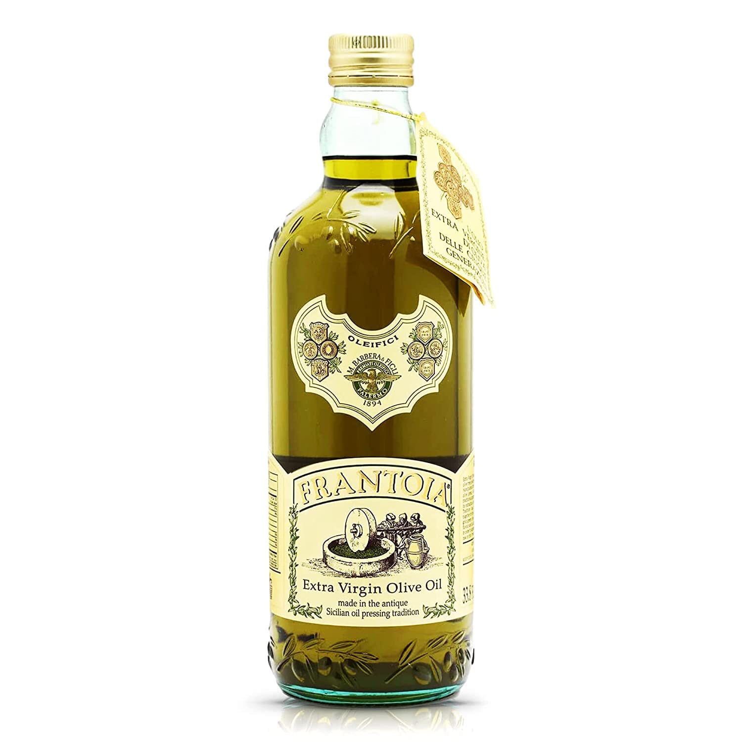 Frantoia Extra Virgin Olive Oil from Italy - Fruity, Unfiltered, Cold Extracted Authentic Sicilian Olive Oil - Fresh Harvest Imp