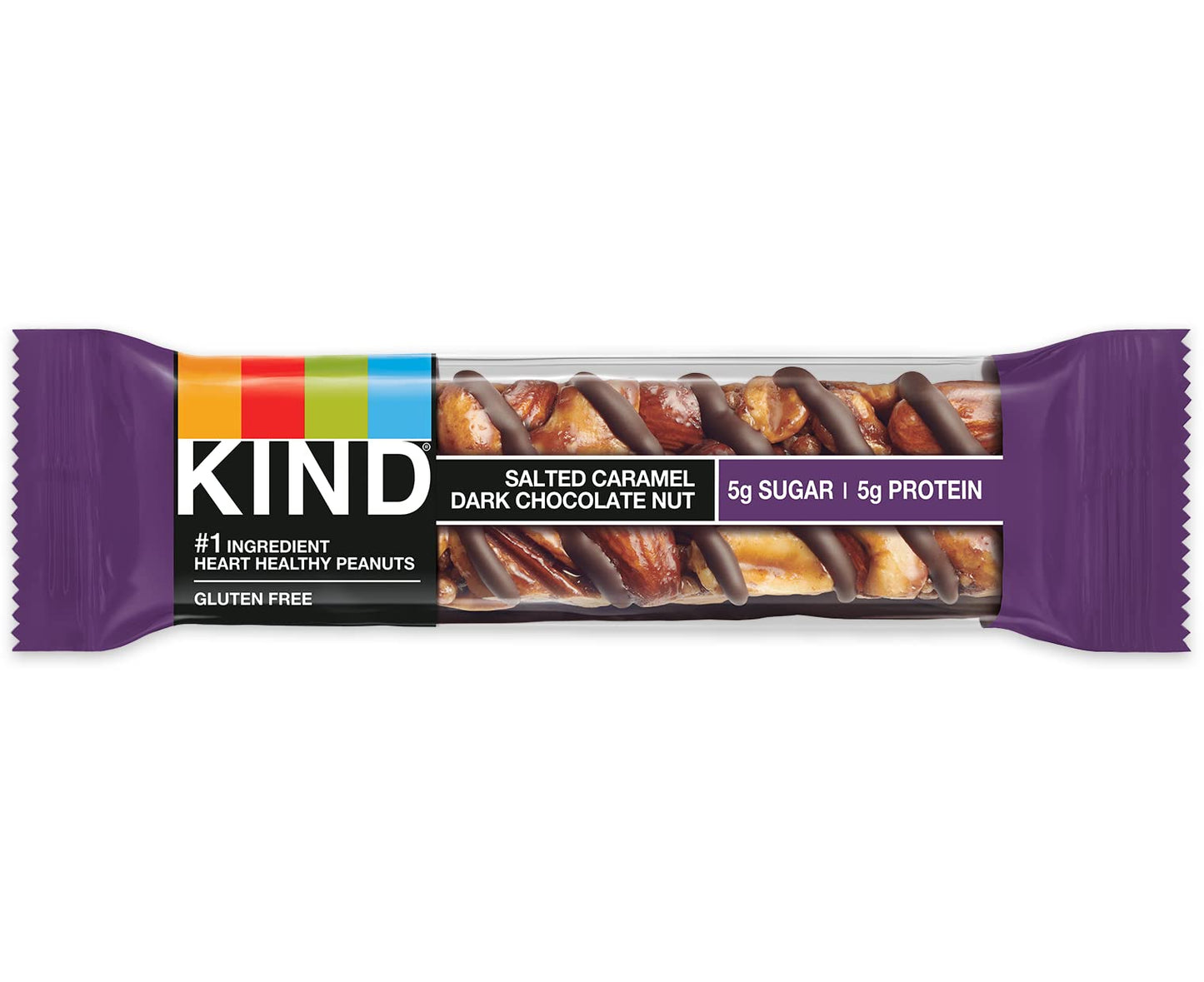 Kind Bars, Salted Caramel & Dark Chocolate Nut, Healthy Snacks, Gluten Free, Low Sugar, 6 Count