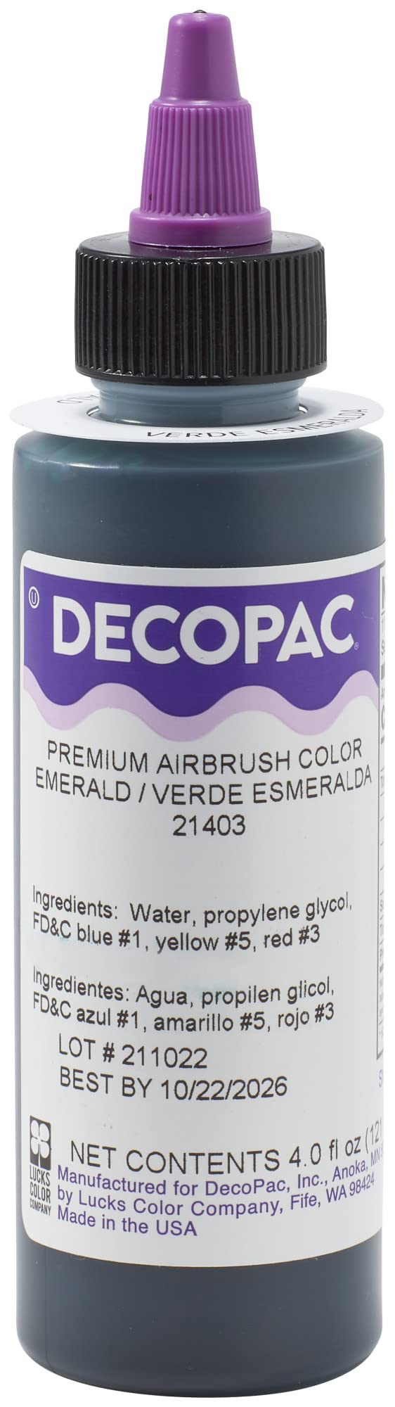 DecoPac Airbrush Food Coloring, Edible Cake Decorating, 4 Fl Oz - Emerald Green