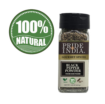 Pride Of India – Black Pepper Ground – Ideal For Gourmet Dishes/Soups/Stews/Rubs – Fresh & Preservatives Free – Warming Spice – Easy To Use – 1.65 Oz. Small Dual Sifter Jar