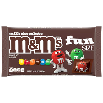 M&M'S Milk Chocolate Fun Size Candy Bag, 10.53oz Bulk Candy Bag
