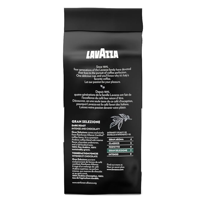 Lavazza Italian Roast Ground Coffee, Dark Roast, Strong & Bold, 100% Arabica, 12oz Bag - Perfect for Coffee Lovers