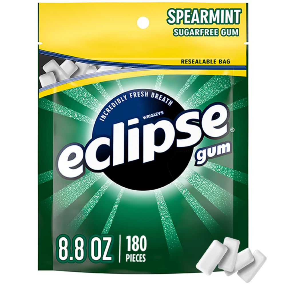 ECLIPSE Spearmint Back to School Sugar Free Chewing Gum, 180 Ct