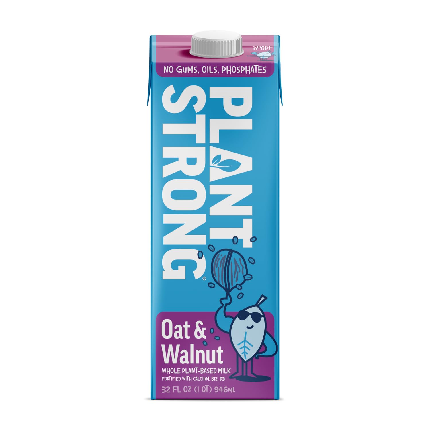PLANTSTRONG Oat & Walnut Milk 32oz - NON-GMO - Plant Based, Vegan - Gluten Free Dairy Free - Shelf Stable - Lactose Free Milk - 