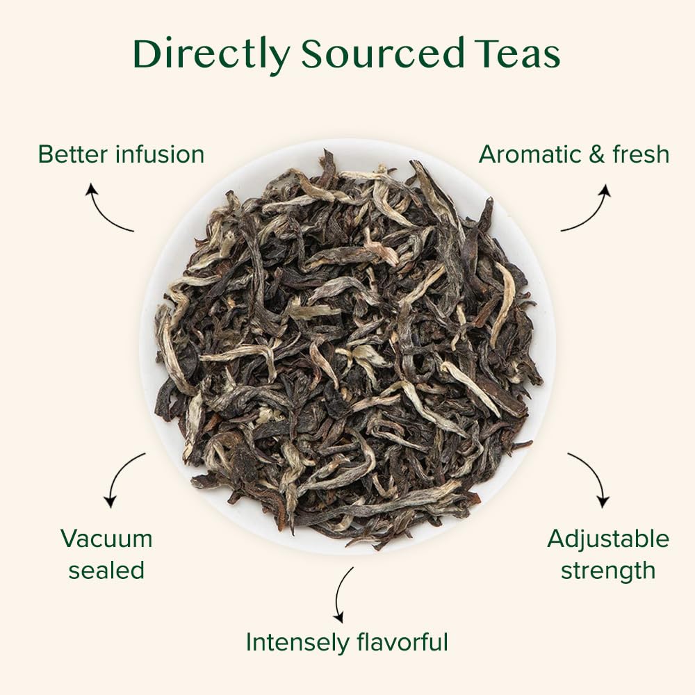 Vahdam, White Mountain Oolong Tea Loose Leaf (25 Cups) | 100% Pure Oolong Tea Leaves | Darjeeling Tea | | Brew As Hot, Iced Tea