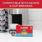 Lion Coffee Vanilla Macadamia Coffee Pods - Medium Roast - 12 Count Box - Compatible with Single-Serve Brewing Systems