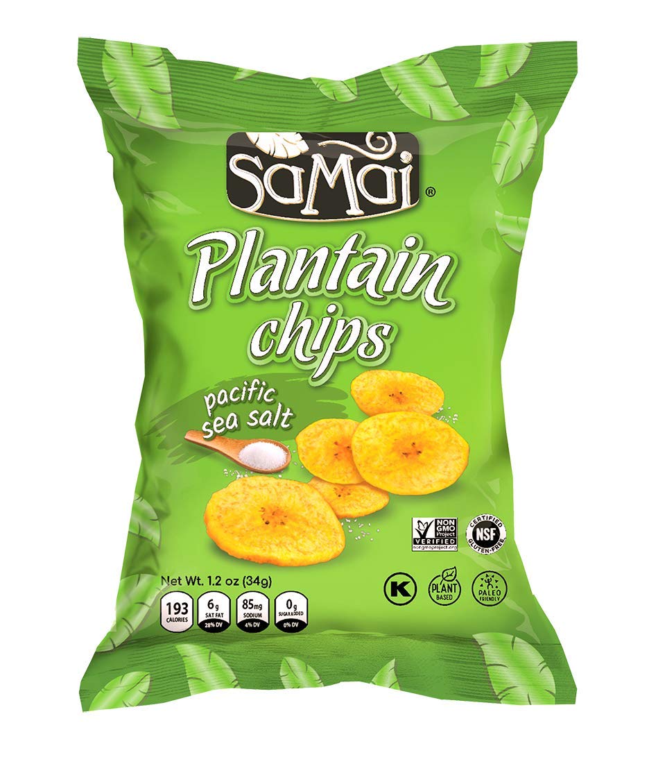 Samai Pacific Sea Salt Plantain Chips 1.2Oz (Pack Of 36) - Gluten Free  All Natural  Non-Gmo And Kosher