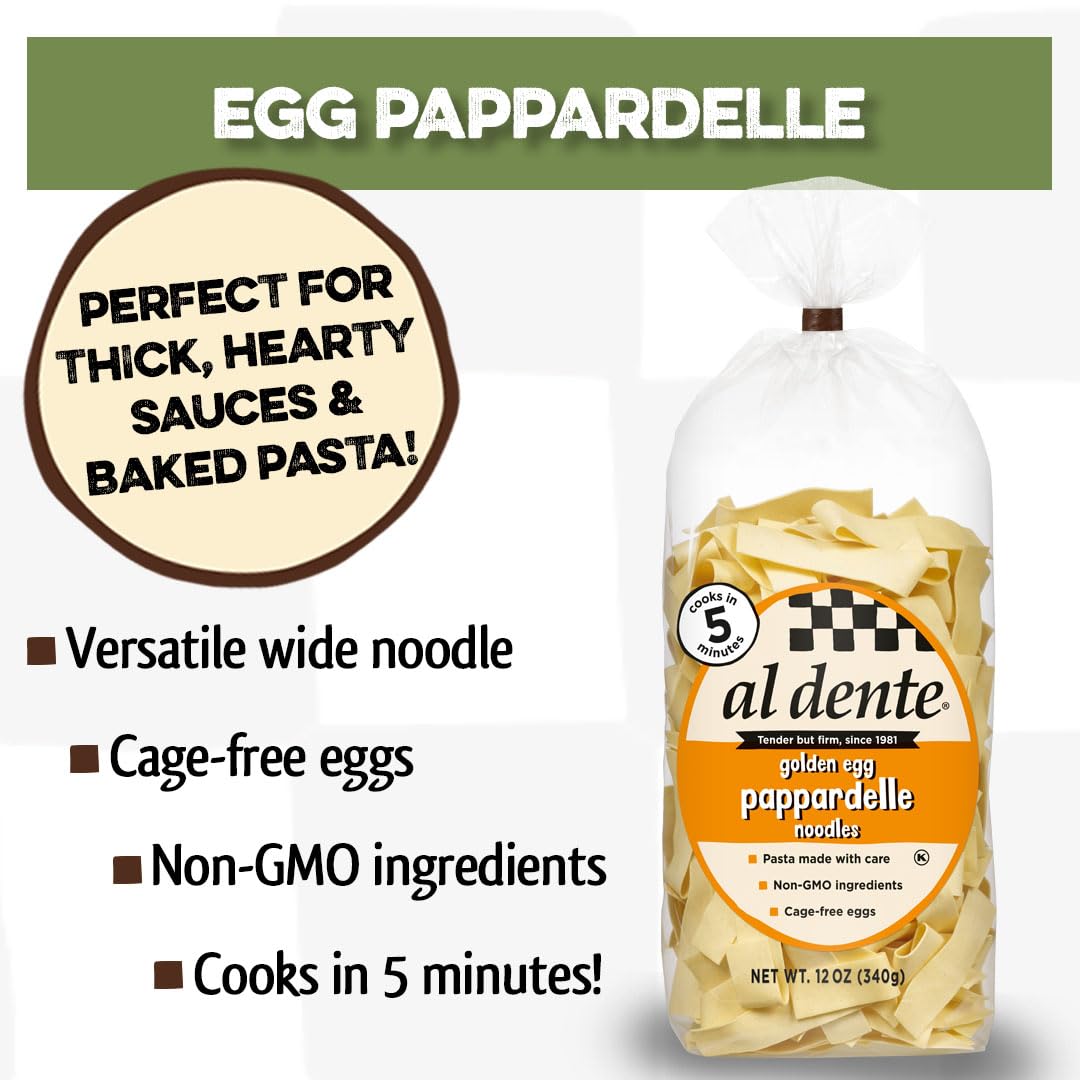 Al Dente Pappardelle, Golden Egg, 12-Ounce (Pack Of 6)