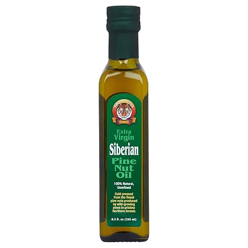 Siberian Tiger Naturals Extra Virgin Pine Nut Oil, 8.5 oz - Unrefined, 100% Natural, Supports Healthy Digestion and Wellness