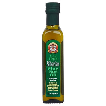 Siberian Tiger Naturals Extra Virgin Pine Nut Oil, 8.5 oz - Unrefined, 100% Natural, Supports Healthy Digestion and Wellness