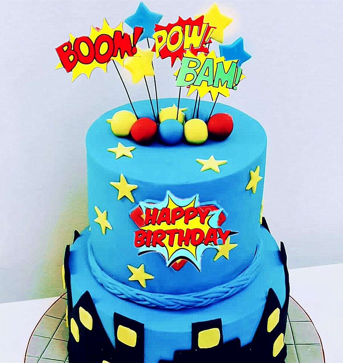 Gallarato Superhero Birthday Cake Topper Happy Birthday Cake Decorations For Hero Themed Birthday Party Supplies Superhero Birth