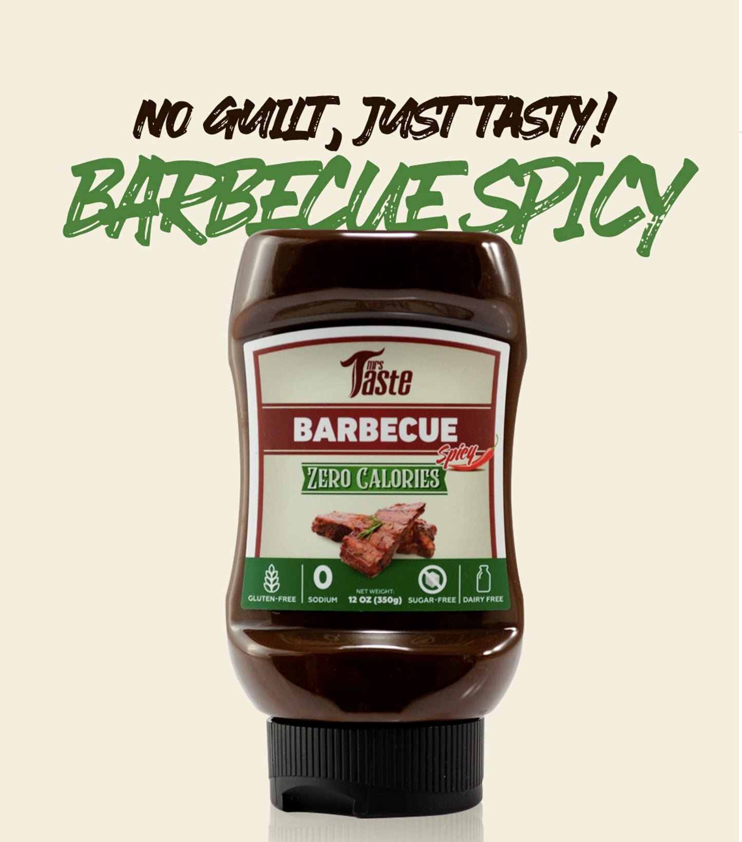 Mrs Taste Sugar Free Spicy Bbq, Zero Calories, Zero Sodium, Zero Sugar, High Fiber, Keto Friendly, Paleo Friendly, Condiments An