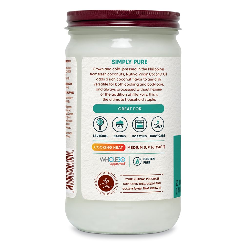 Nutiva Organic Virgin Coconut Oil, 23 Fl Oz, Model KTS-1931
