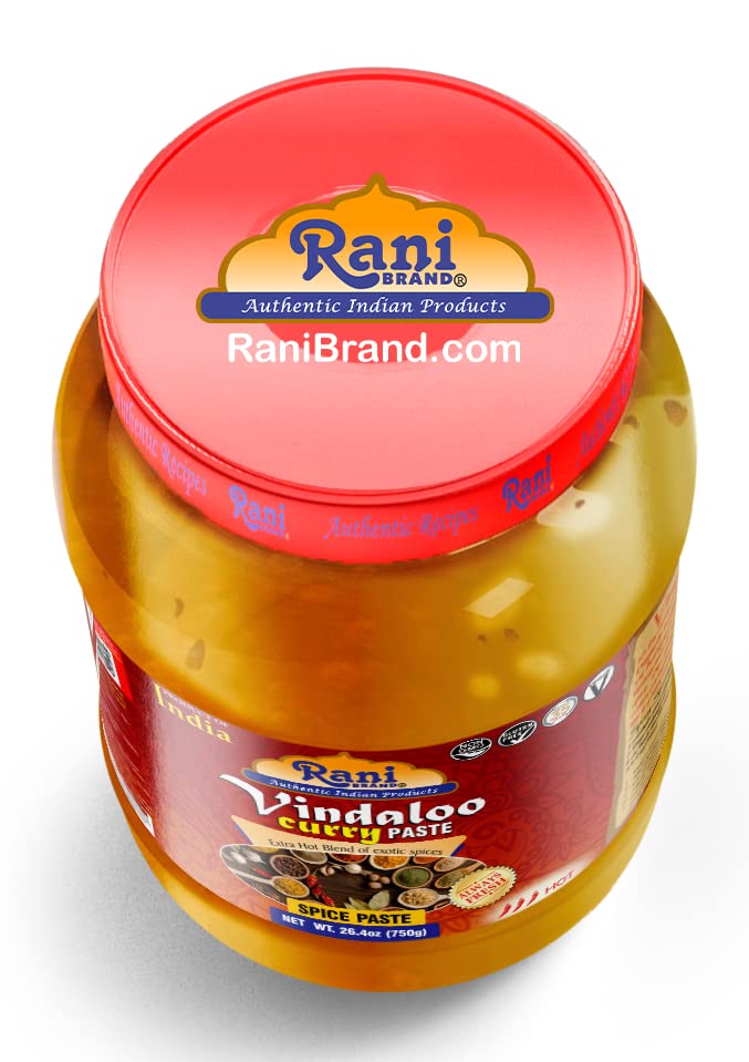 Rani Vindaloo Curry Cooking Spice Paste, Hot! 26.5Oz (750G) Glass Jar ~ No Colors | All Natural | Non-Gmo | Vegan | Gluten Free