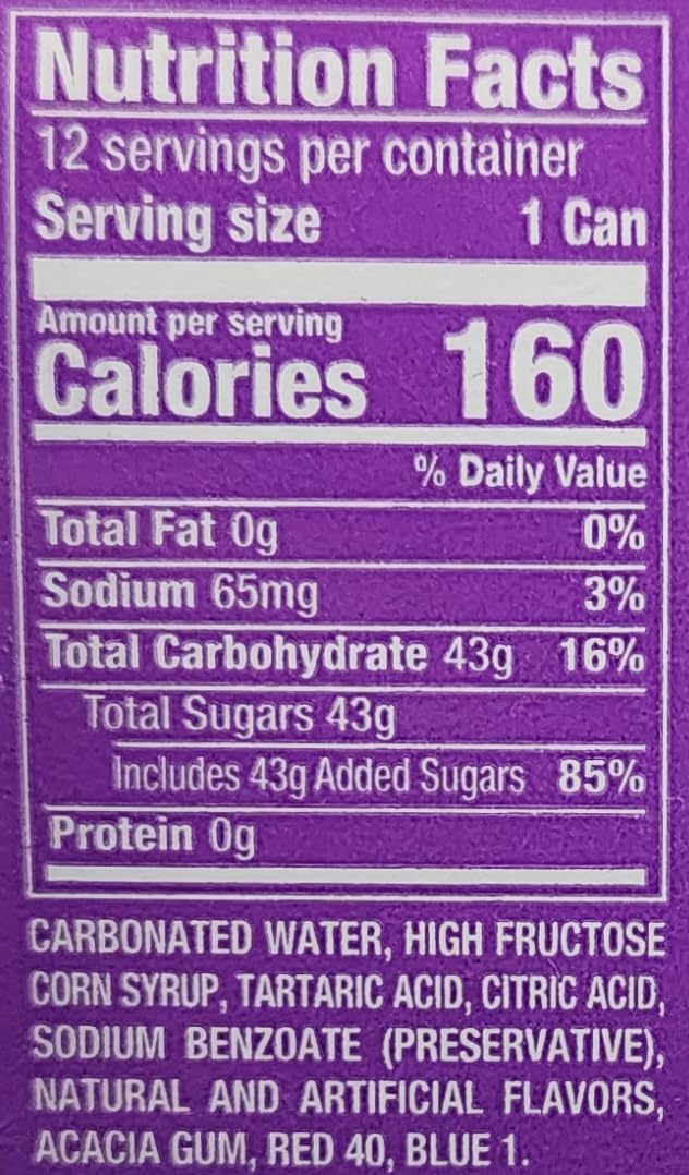 15 Pack Orange Peach Pineapple Strawberry Grape Variety Soda Pop Soft Drink Crush Cans 12oz