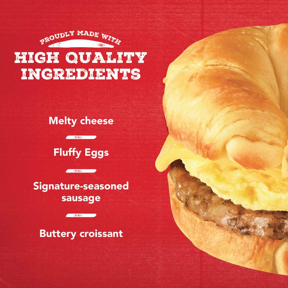 Jimmy Dean Sausage, Egg & Cheese Croissant Sandwiches, 18 Oz, 4 Ct (Frozen)