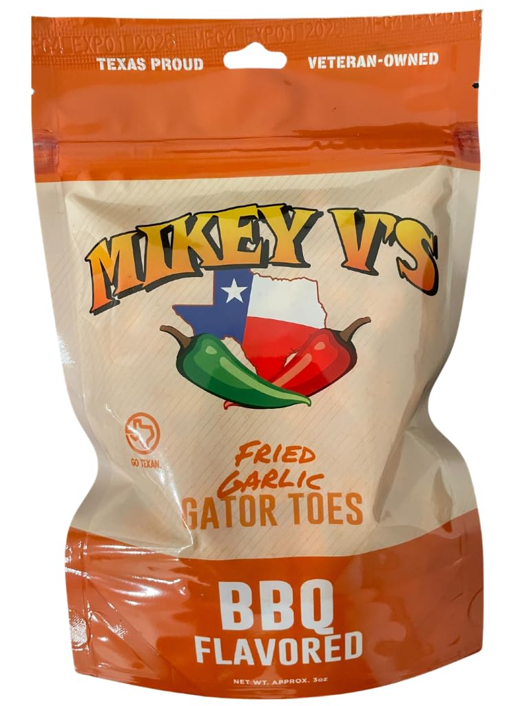 Mikey Vs BBQ Gator Toes Deep Fried Garlic Snacks 3.9oz Pack of 1