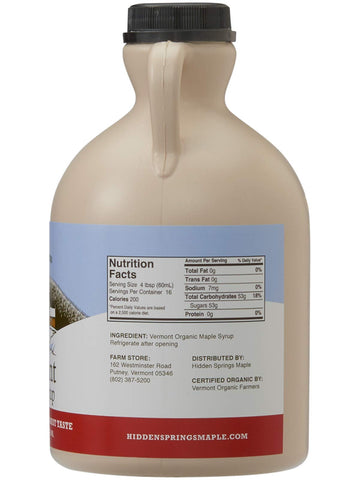 Hidden Springs Maple Organic Vermont Maple Syrup, Grade A Dark Robust (Formerly Grade B), 32 Ounce, 1 Quart, Family Farms, Bpa-F
