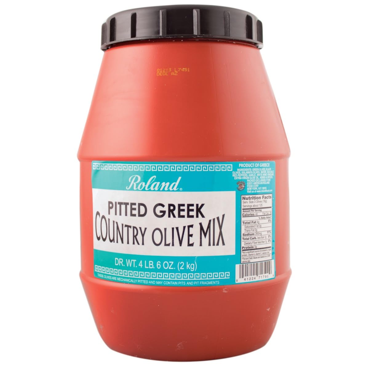 Roland Foods Pitted Greek Country Olive Mix, Specialty Imported Food, 4 Pound 6 Ounce, Pack Of 1
