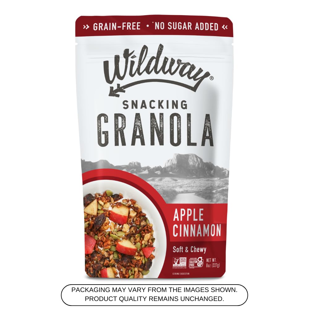 Wildway Keto Granola | Apple Cinnamon | Grain-Free, Certified Gluten-Free Cereal | Vegan, Low Carb | No Sugar Added | Paleo-Frie