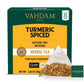 VAHDAM Turmeric Spice Herbal Tea Bags - Caffeine Free, Non-GMO, Gluten Free, 15 Count, Individually Wrapped Pyramid Bags